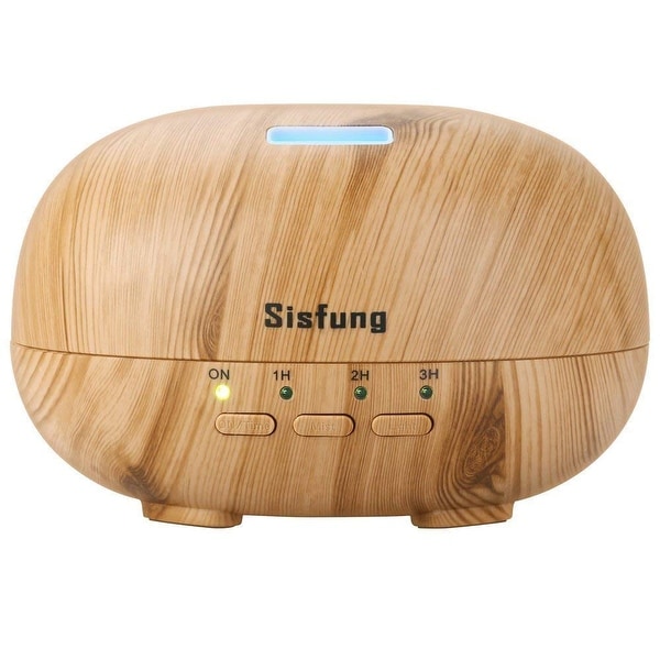 Essential Oil Diffuser - 300mL Ultra Quiet Wood Grain Aromatherapy Diffuser - Ultrasonic Cool Mist, 7 color LED