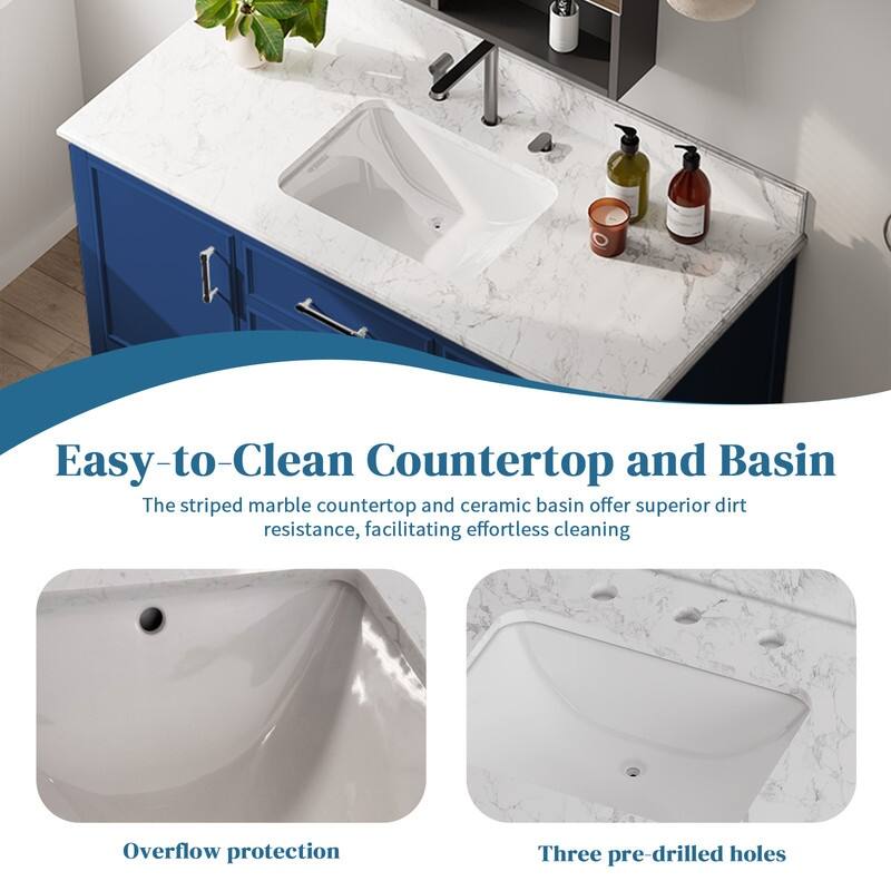 48-Inch Farm Style Bathroom Vanity with Square Sink