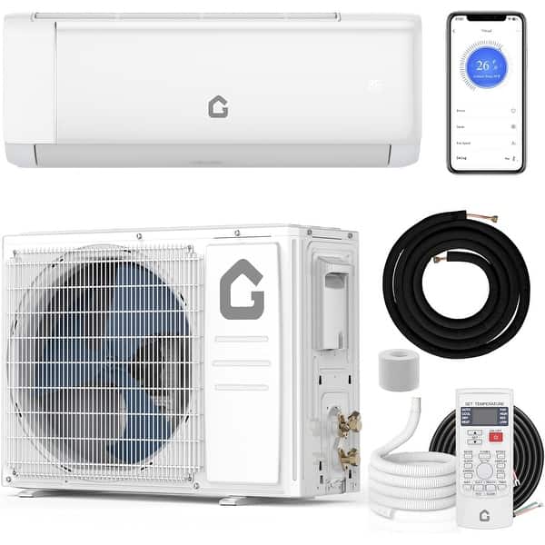 slide 2 of 8, 12000 BTU Mini Split Air Conditioner Cooling Heating Energy Star CertifiedSmart Inverter White