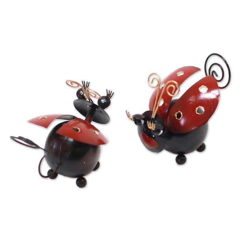 Novica Handmade Lady Bug Duo Steel Decorative Accents (Pair)