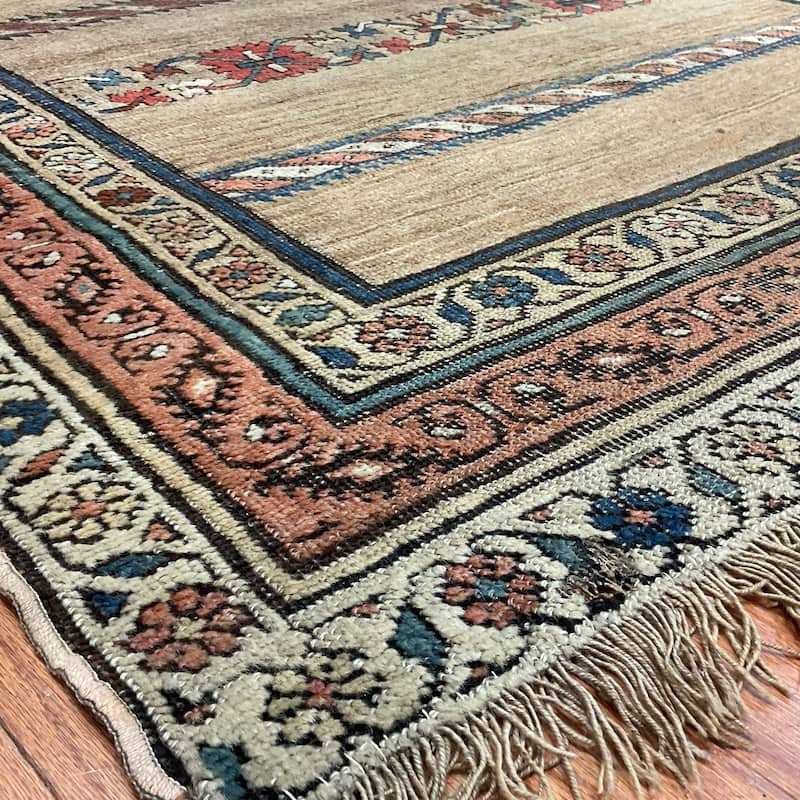 HERAT ORIENTAL Antique 1860s Handmade Bakhshayesh Wool Rug - 4'3" x 10'2"