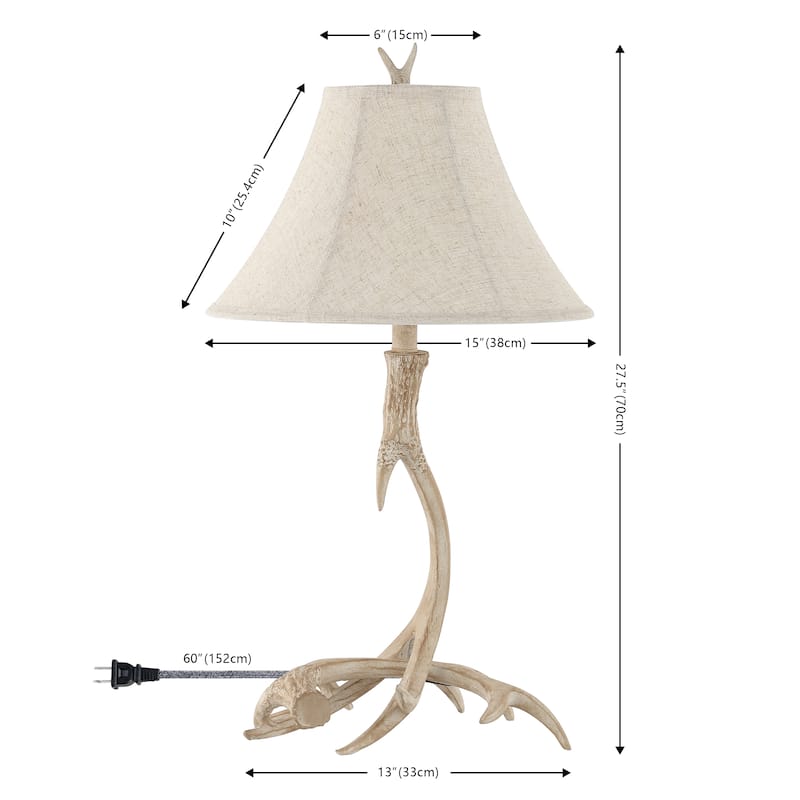 Eldora 27.5" Rustic Resin LED Table Lamp, Brown by JONATHAN Y - 27.5