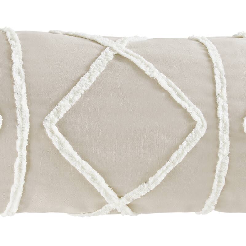 Sweet Jojo Designs Bohemian Boho Chic Body Pillow Case (Pillow Not Included) Linen Farmhouse Shabby Geometric Macrame Minimalist