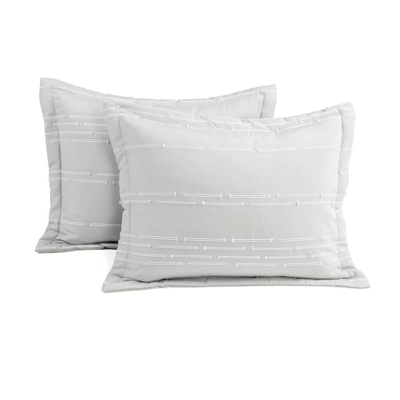 Lush Decor Clipped Stripe Jacquard Comforter 3 Piece Set