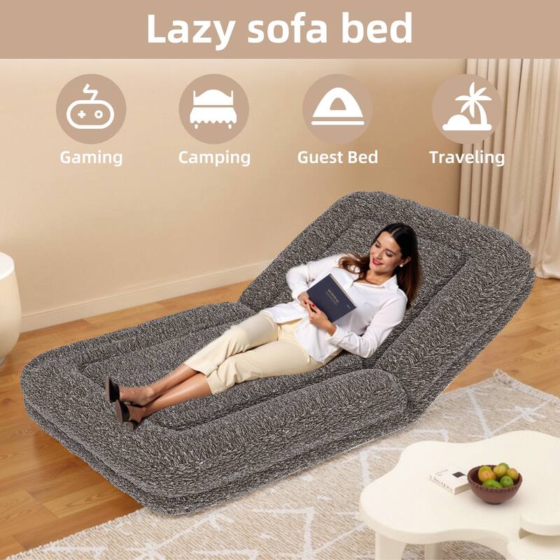 Folding Sofa Chair with 5 Adjustable Positions Plush Floor Lounge Chair for Gaming, Meditation, and Relaxation