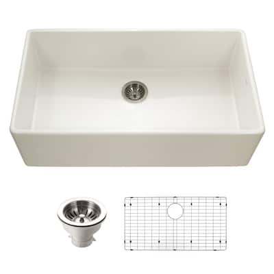 Houzer PTG-3600-C Platus 36" Farmhouse Single Basin Fireclay Kitchen
