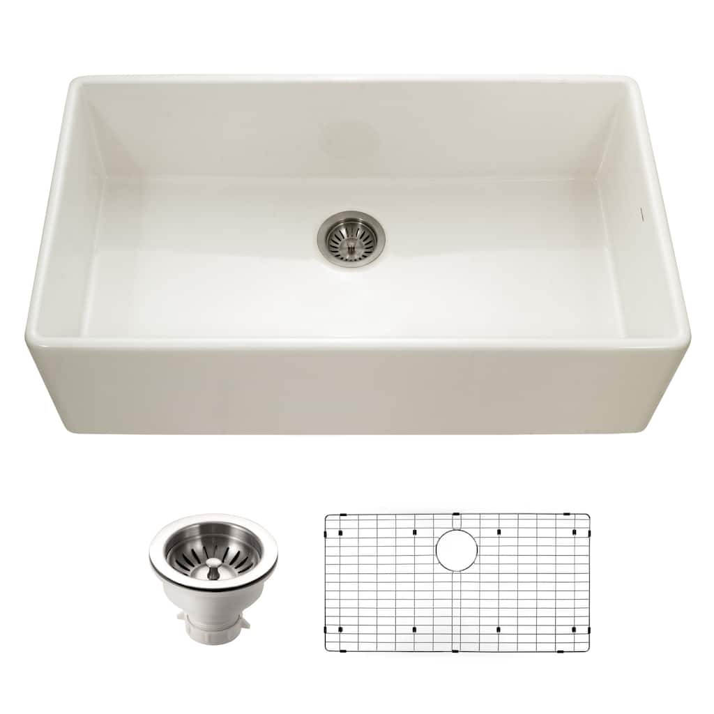 Houzer PTG-3600-C Platus 36" Farmhouse Single Basin Fireclay Kitchen