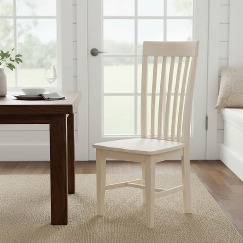 Solid Wood Tall Mission Dining Chairs, Set of 2