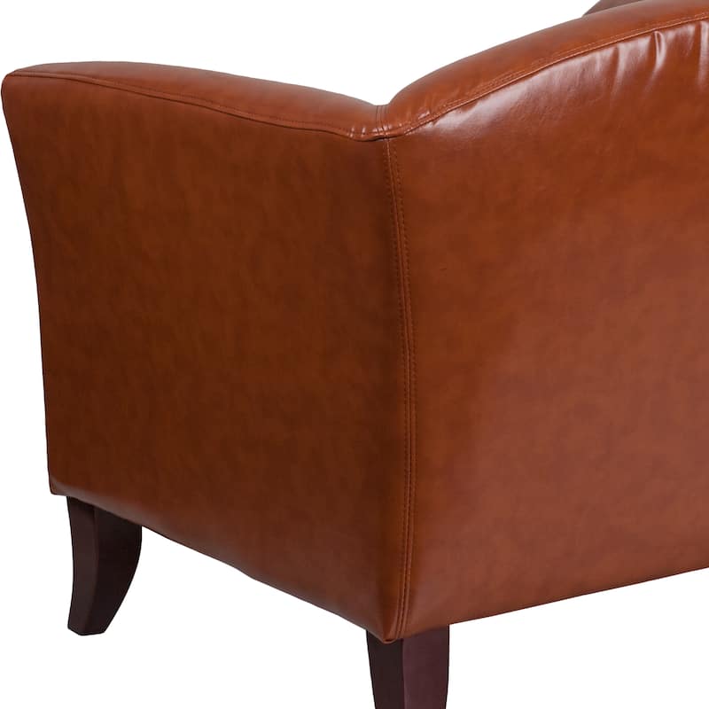 LeatherSoft Chair with Wood Feet - 33.5"W x 31"D x 29"H