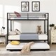 preview thumbnail 8 of 13, Twin Over Twin Bunk Bed with Trundle and Guard Rail and 2 Side Ladders