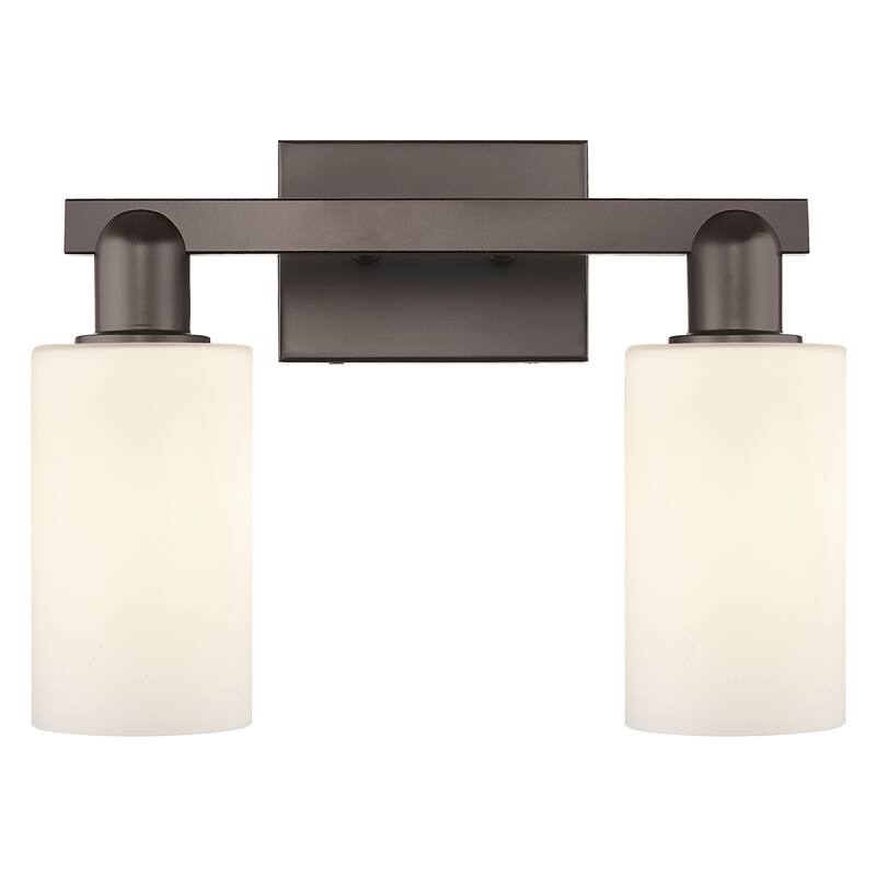 Innovations Lighting 716-2W-11-15 Clymer Vanity Clymer 2 Light 15" - Oil Rubbed Bronze / Matte White