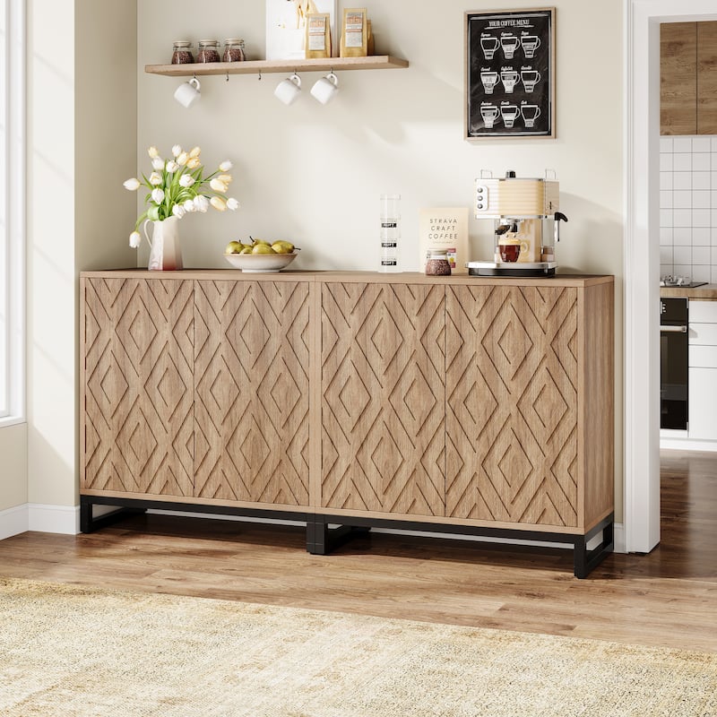 57.5" Inches Farmhouse Sideboard Buffet Cabinet with Doors