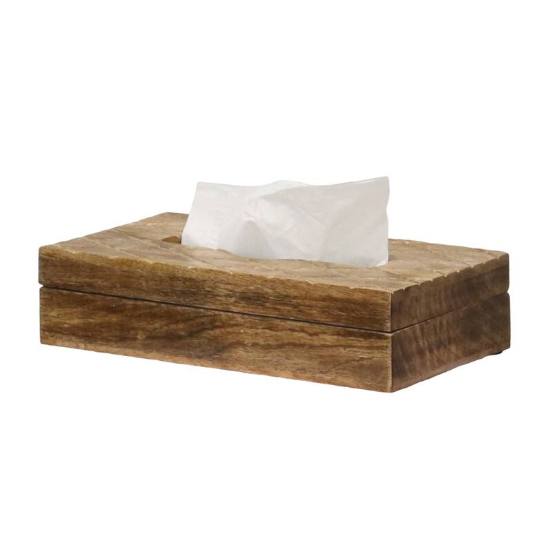 Modern Decorative Paper Facial Tissue Box Holder for Kitchen, Dining Room, and Office - Rectangle