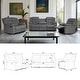 preview thumbnail 12 of 50, Modern 3-Piece Manual Reclining Living Room Sofa Set with Dropdown Table and Console