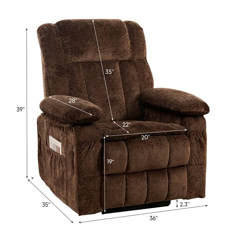 Mixoy Velvet Power Lift Recliner Chair,Dual Motor Heat Massage Electric Recliners Arm Chair with Remote