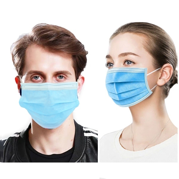 50 PcsFace Cover Masks 3Ply Layers with Earloop, Breathable Non-Woven - 50 Pcs Blue. Opens flyout.