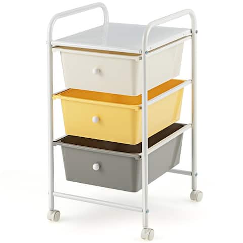 3 Drawer Storage Rolling Cart Craft Organizer with Wheels