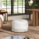 preview thumbnail 66 of 91, Yolanda 24" Upholstered Round Accent Ottoman Almond White Chenille