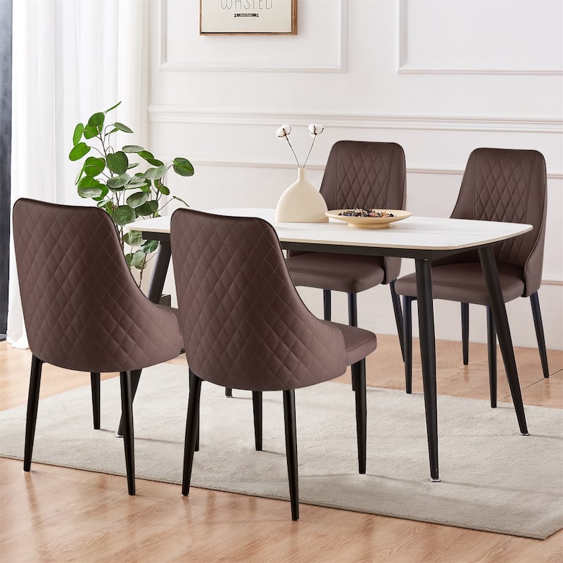 Faux Leather Upholstered Dining Chairs Set of 2 - 35.63"H x 17.72"W x 17.32"D