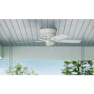 Hunter 48" Sea Wind Outdoor Low Profile Ceiling Fan with Pull Chain, Damp Rated