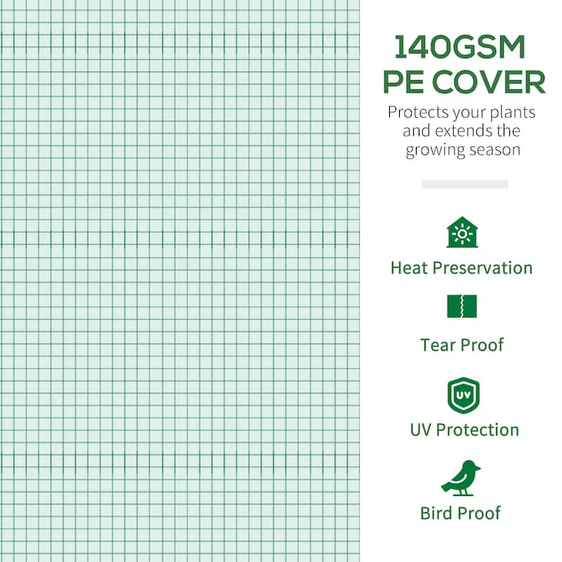 Outsunny 13' x 10' x 6.5' Walk-in Tunnel Greenhouse with 2 Zippered Mesh Doors & 10 Mesh Windows
