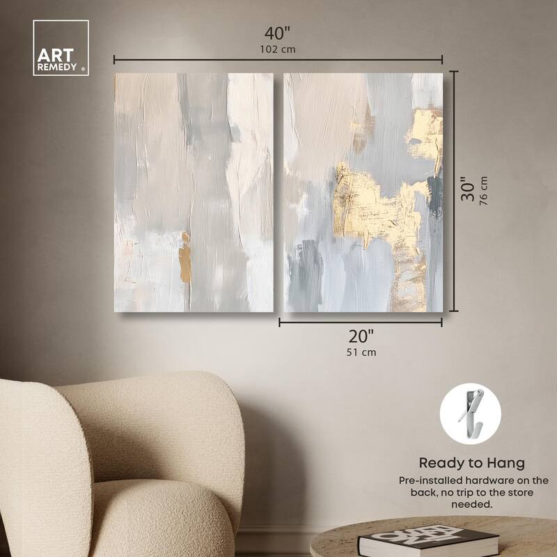 Gilded Driftwood I Canvas Set of 2 by Art Remedy, Gallery Wrapped