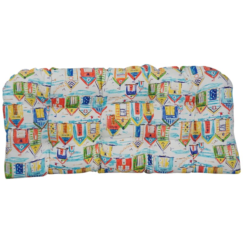 42-inch Rounded Back Tufted Outdoor Loveseat/Bench Cushion