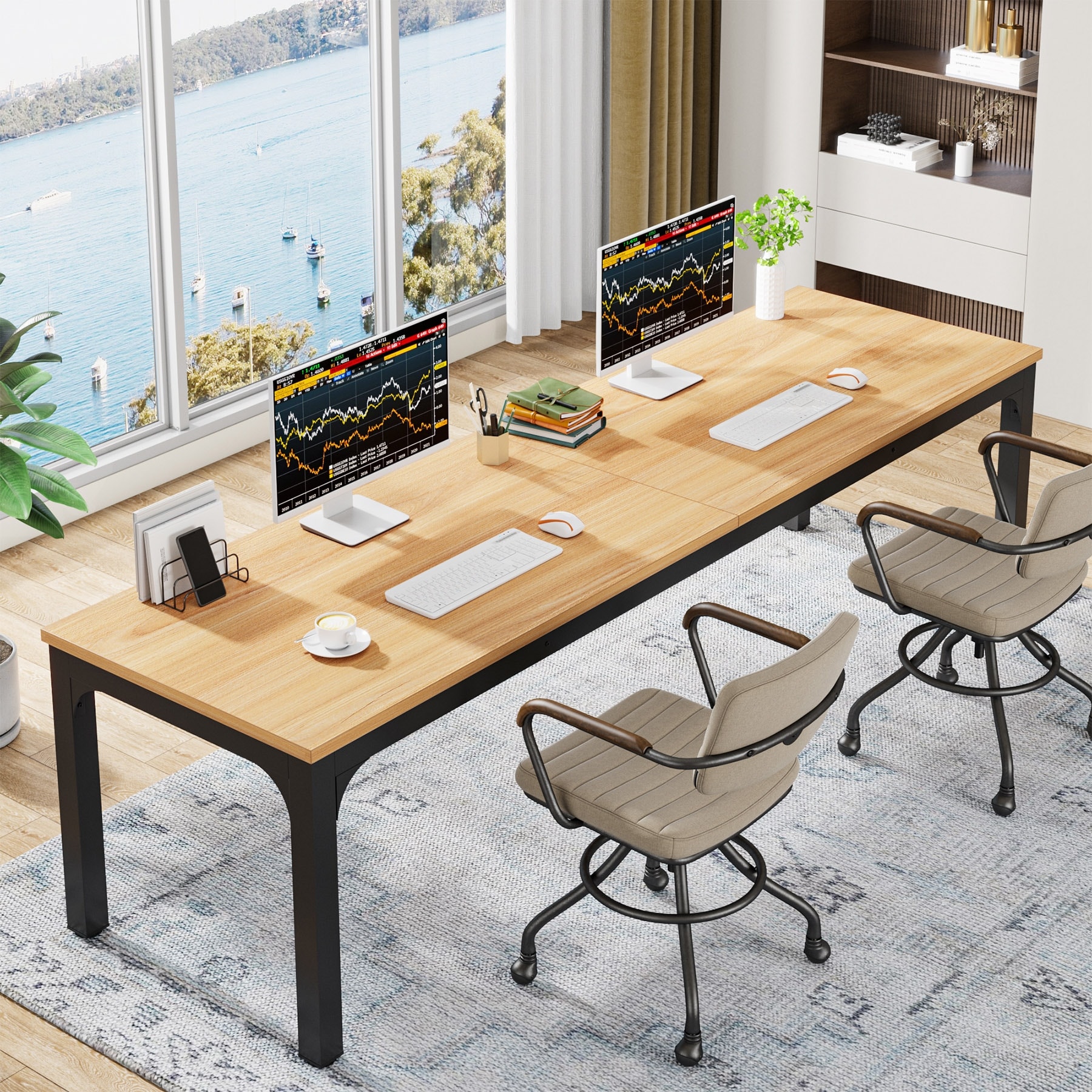 78.7 Inches Extra Long Computer Desk 2 Person Desk Large Writing Desk
