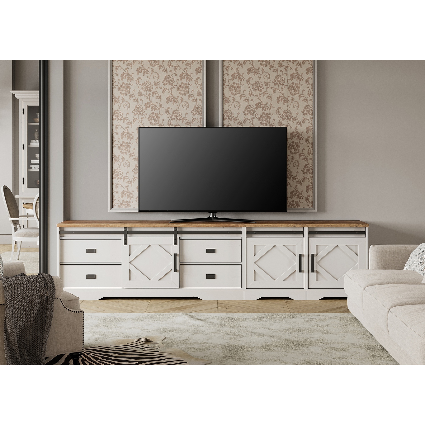 Wampat farmhouse tv clearance stand