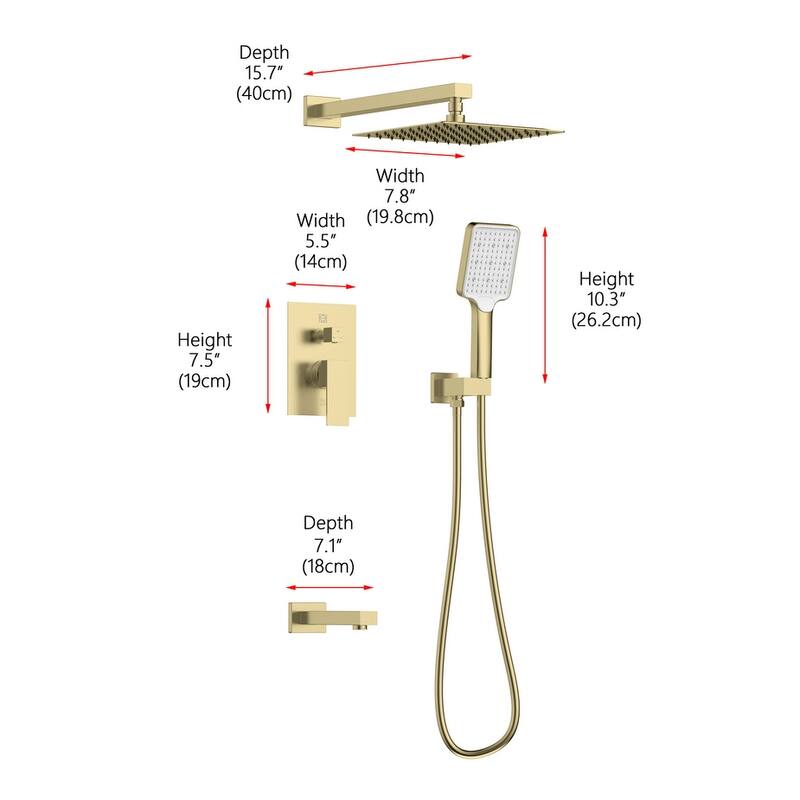 Indigo Home Complete Shower and Tub Faucet with Rough-in Valve