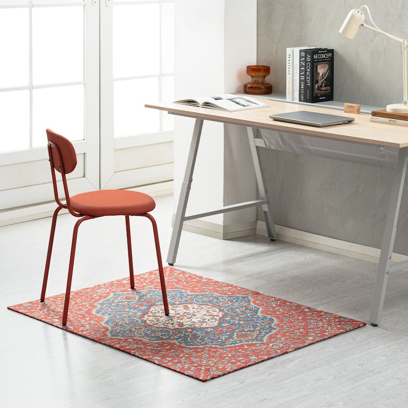 Jani 36"x48" Rug'd Chair Mat-Rug Style Office Chairmat for Carpet & Hard Floors| 0.5" Thick |Non-Slip, Foldable Desk Chair Mat