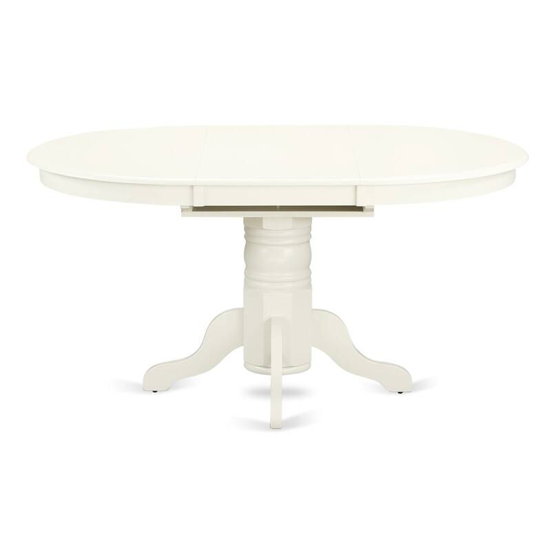East West Furniture Kitchen Set Consists of an Oval Dining Table and Chairs, Linen White (Pieces Options)