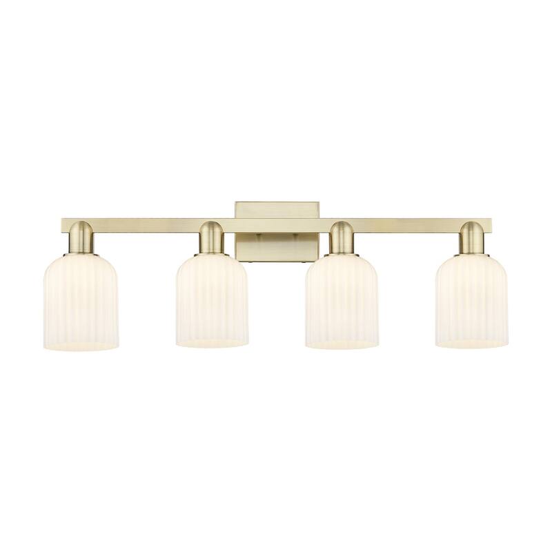 Innovations Lighting 716-4W-11-32 Bridal Veil Vanity Bridal Veil 4 - Antique Brass / Gloss White