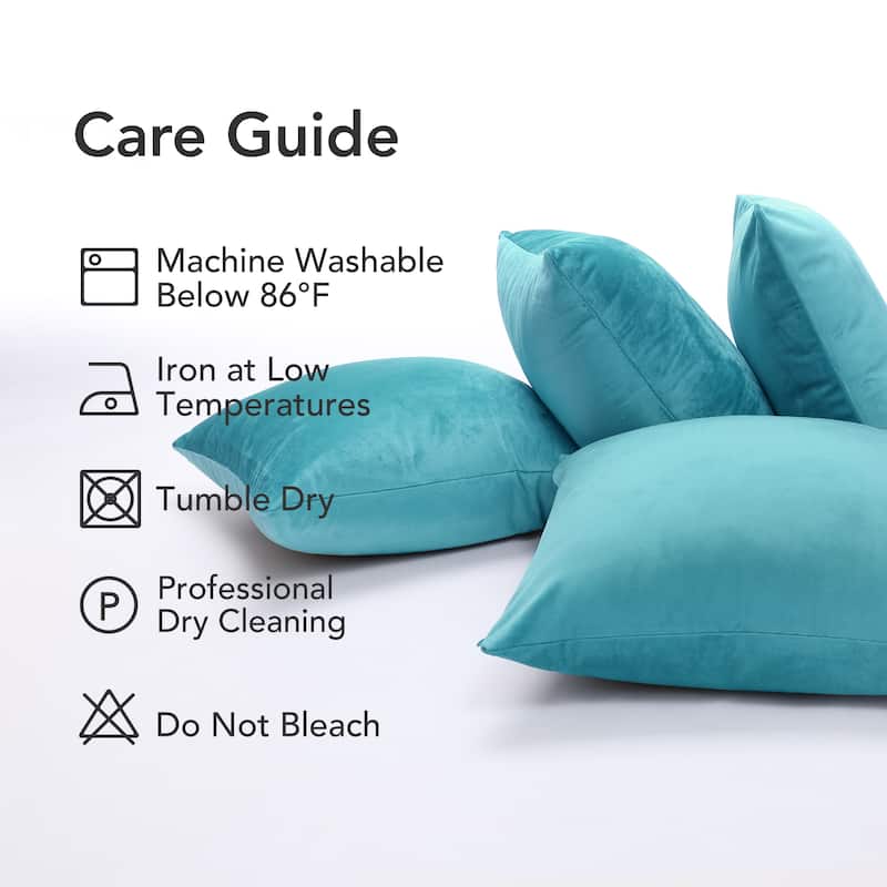 Deconovo Velvet Throw Pillow Covers 4 PCS (Cover Only)
