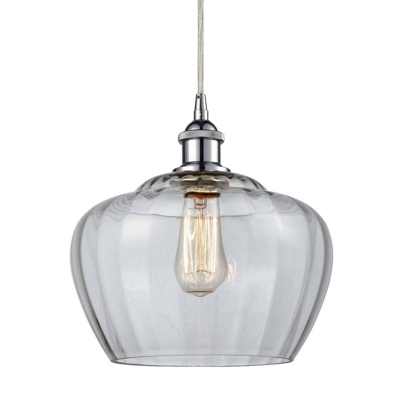 Innovations Lighting Large Fenton Single Light 11" Wide Pendant - Polished Chrome / Clear