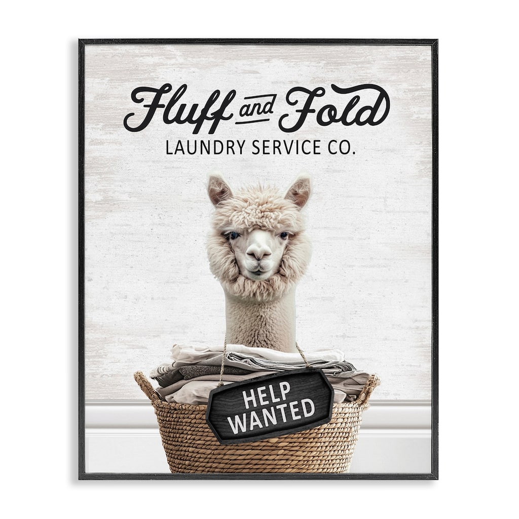 Stupell Fluff & Fold Laundry Framed Giclee Art Design By Lettered and Lined