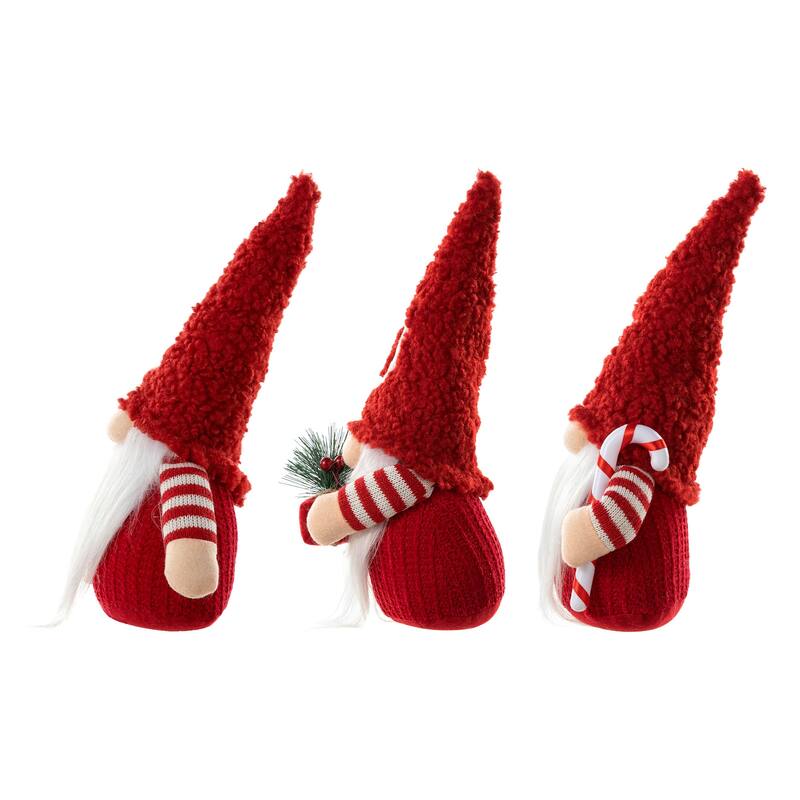 Glitzhome Set of 3 Fabric JOY Christmas Gnomes Decor