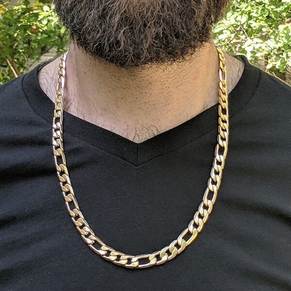 Thick gold figaro chain clearance