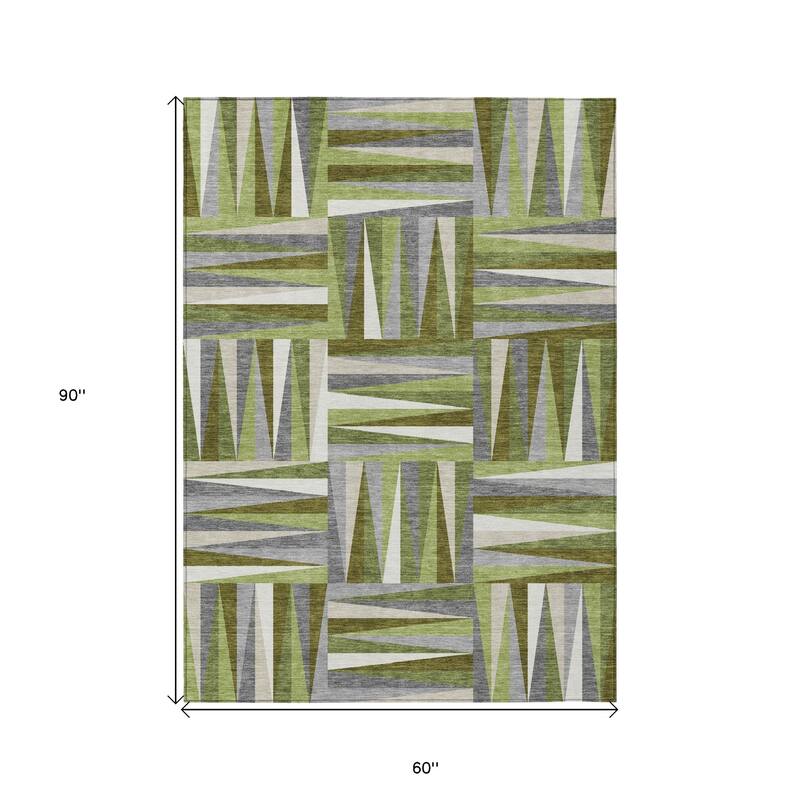 HomeRoots Geometric Transitional Rectangle Outdoor Rug