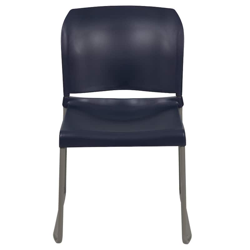 5 Pack 880 lb. Capacity Full Back Contoured Sled Base Stack Chair