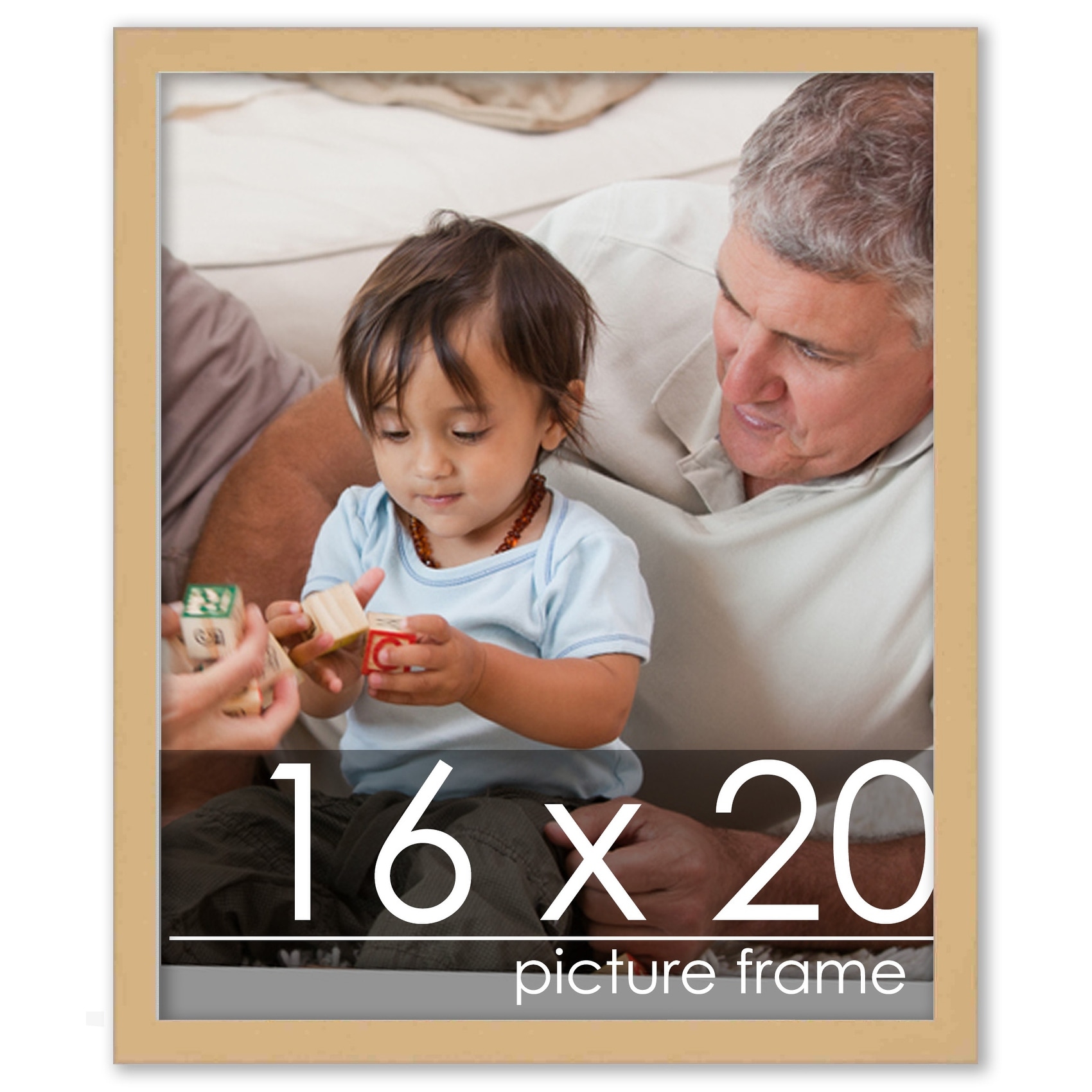 16x20 Traditional Natural Complete Wood Picture Frame with UV