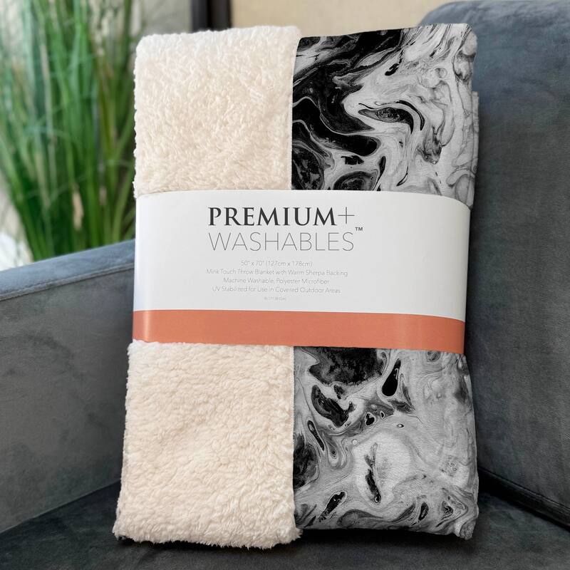Premium Machine Washable ASB59 Abstract Modern Sherpa Throw Blanket