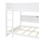 preview thumbnail 11 of 13, Queen Over Queen Bunk Bed with Storage Cabinets and USB Ports, White