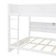 preview thumbnail 11 of 15, White Queen over Queen Solid Wood Bunk Bed with Storage and USB