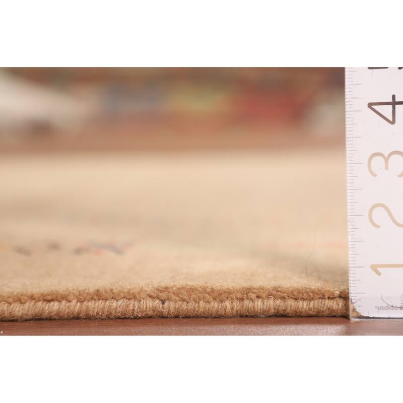 Striped Gabbeh Indian Foyer Rug Handmade Wool Carpet - 3'11"x 5'7"