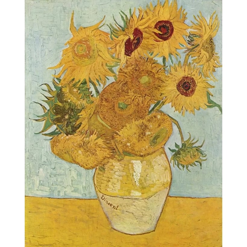 Van Gogh Sunflowers canvas wall art Reproduction print wall decor Sunflowers painting Yellow home decor Classic fine Art