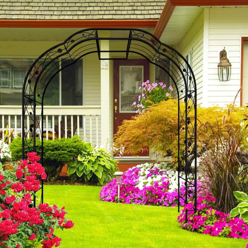 Metal Garden Arch Climbing Plants Support Rose Arch Outdoor