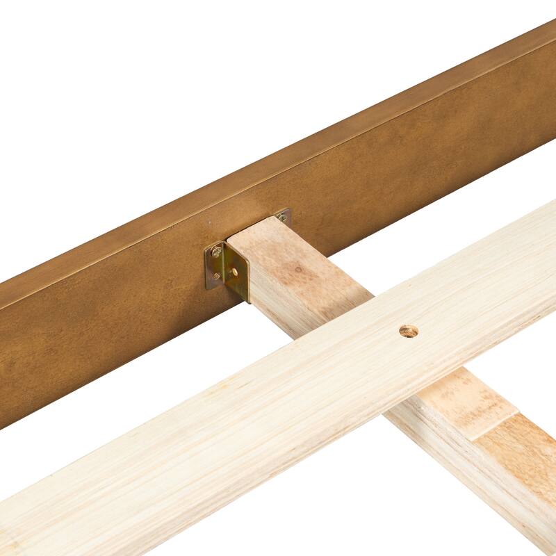 Christopher Knight Home - Modern Upholstered Boucle Bed Frame with Wooden Legs with Wavy Curved Headboard