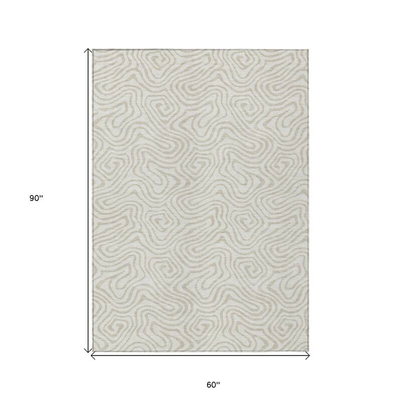 HomeRoots Abstract Transitional Rectangle Outdoor Rug