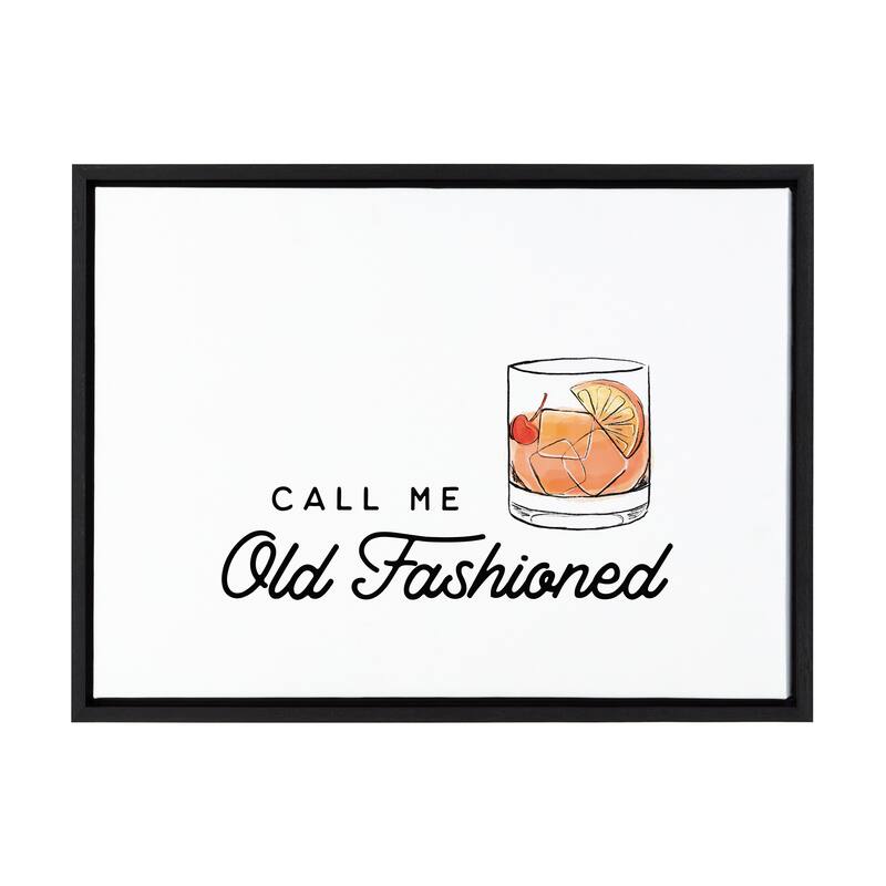 Kate and Laurel Sylvie Call Me Old Canvas by The Creative Bunch Studio - 18x24 - Plastic - Black